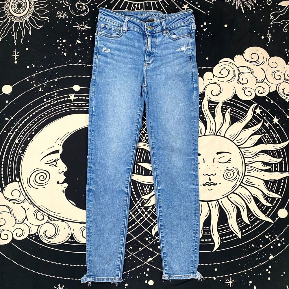 American Eagle Outfitters Jeans Women 10 Blue Cotton Denim Skinny Travel Stretch